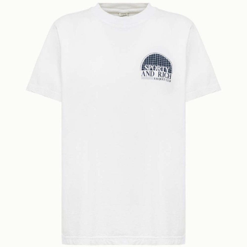 COPY - SPORTY & RICH White 'Racquet Club' T-Shirt - Size Medium